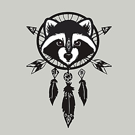 印花矢量图 动物 熊猫头 生活元素 箭 免费素材