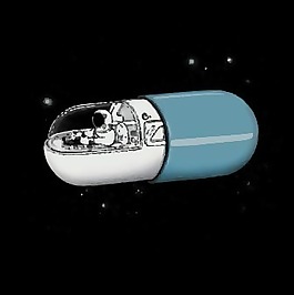 印花矢量图 生活元素 药丸 交通工具 飞船 免费素材