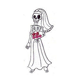 位图 绣花 骷髅 新娘 植物 免费素材