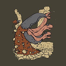 印花矢量图 怪物 生活元素 石头 男装 免费素材