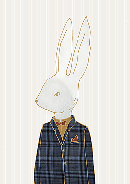 兔子拟人侧面图片