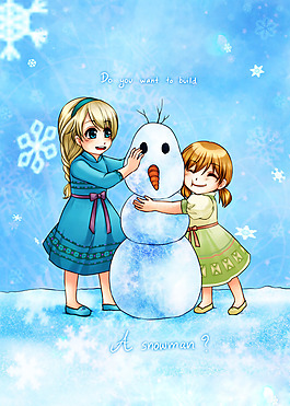 位图 插画 热门动画 冰雪奇缘 免费素材