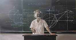 课堂上的老师油画