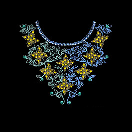 位图 绣花 民俗风 花边领边 免费素材