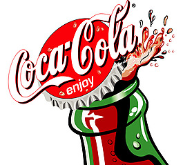 Coca-Cola(1) logo设计欣赏 Coca-Cola(1)名牌食品LOGO下载标志设计欣赏
