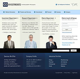 蓝色商务网站设计模板下载