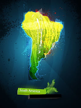 彩色地图South America
