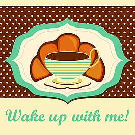 咖啡和牛角面包