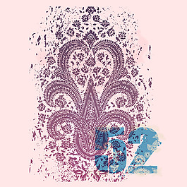 印花矢量图 植物 花纹 文字 数字 免费素材