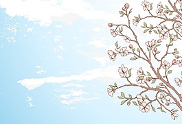 春天背景矢量插画