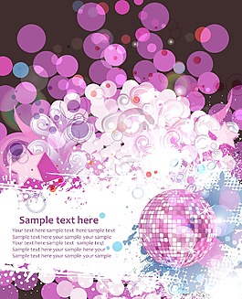 向量与discoball多彩的演唱会海报