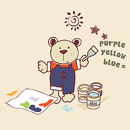 印花矢量图 卡通 卡通动物 熊 卡通静物 免费素材