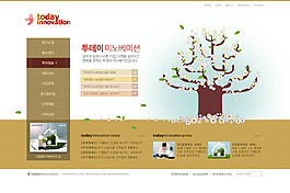 梨花树教育网页psd模板