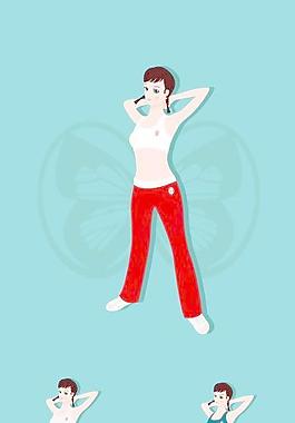 韩国运动健身美女矢量图037