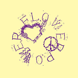 印花矢量图 植物 树叶 几何 心形 免费素材