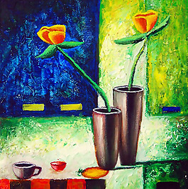 位图 植物图案 写意花卉 花朵 油画 免费素材