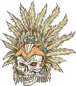 羽毛颅骨矢量元素