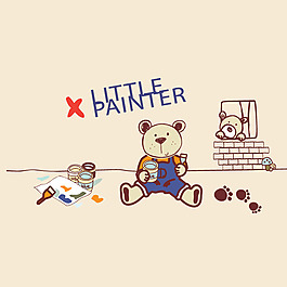 印花矢量图 卡通 卡通动物 熊 卡通静物 免费素材