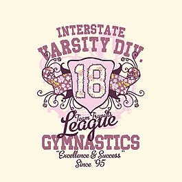 印花矢量图 文字 英文 数字 植物 免费素材