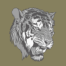 印花矢量图 动物 老虎 老虎头 男装 免费素材