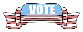 选举日投票向量丝带矢量矢量图