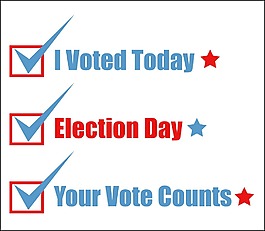 文本行的各种投票选举日矢量插画