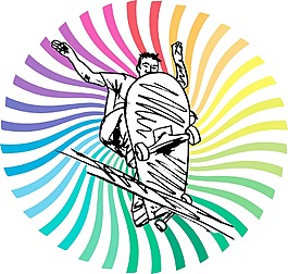 滑板男孩矢量插画草图