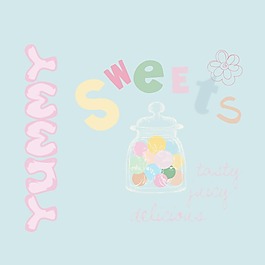 印花矢量图 生活元素 罐头 文字 英文 免费素材