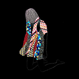 绣花 拼贴 人物 女人 免费素材