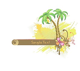 棕榈树矢量夏天框架