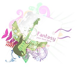 吉他音乐插画矢量