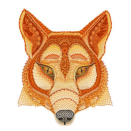 位图 动物图案 动物头像 艺术效果 狐狸 免费素材