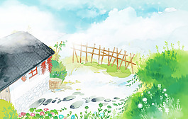 位图 插画 卡通插画 建筑 房屋 免费素材