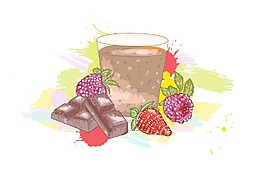 矢量水果丰富多彩的飞溅