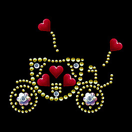 烫钻 交通工具 车 几何 心形 免费素材