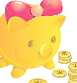 韩国小金猪存钱罐矢量图