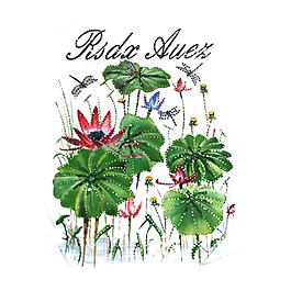 烫钻 印烫结合 植物 花朵 荷花 免费素材