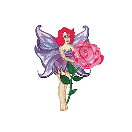 绣花 人物 精灵 植物 花朵 免费素材