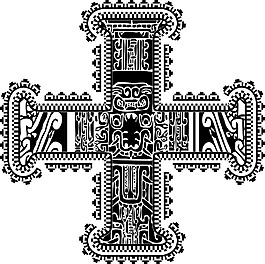 加号与古代绘画插画矢量符号