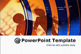 深橙色系商务模板