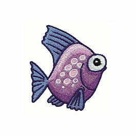 绣花 海洋动物 热带鱼 免费素材