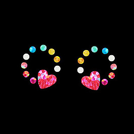 烫钻 生活元素 耳环 几何 心形 免费素材