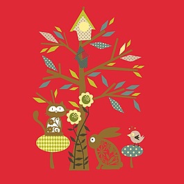 印花矢量图 T恤图案 卡通动物 动物 猫 免费素材