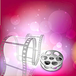 薄膜的条纹或膜的粉色的电影背景卷轴