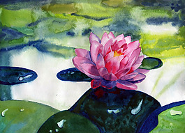 位图 植物 写意花卉 花朵 荷花 免费素材