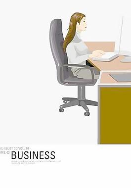 韩国办公室文员矢量图124