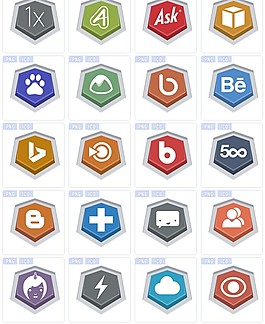 五边形媒体图标下载