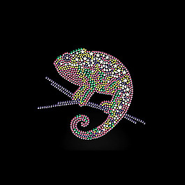 烫钻 可爱卡通 卡通动物 变色龙 免费素材