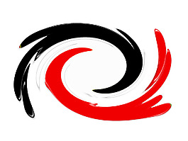 黑色和红色的摘要旋转3D