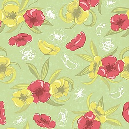 与老式的花朵图案矢量元素